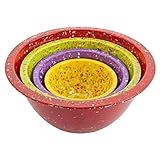 Zak Designs 1678-7005 Confetti Mixing Bowl Sets, 4-Piece, Red, Kiwi & Orchid