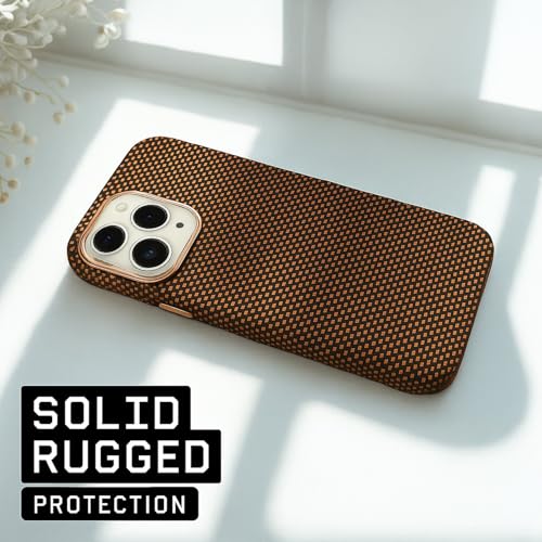 Image of AIBEX Aramid Fiber Mag-Saf Case Compatible for iPhone 16 Pro | Slim Protective Back Cover with Built-in Magnets | Wireless Charging Support | Camera Ring Stand | Shockproof with Air Guard Corners