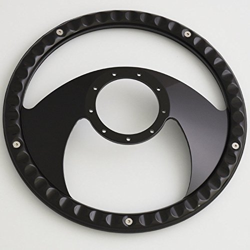 Flashpower 14'' Billet Half Wrap 9 Bolts Steering Wheel with 2'' Dish and Horn Button(Black)