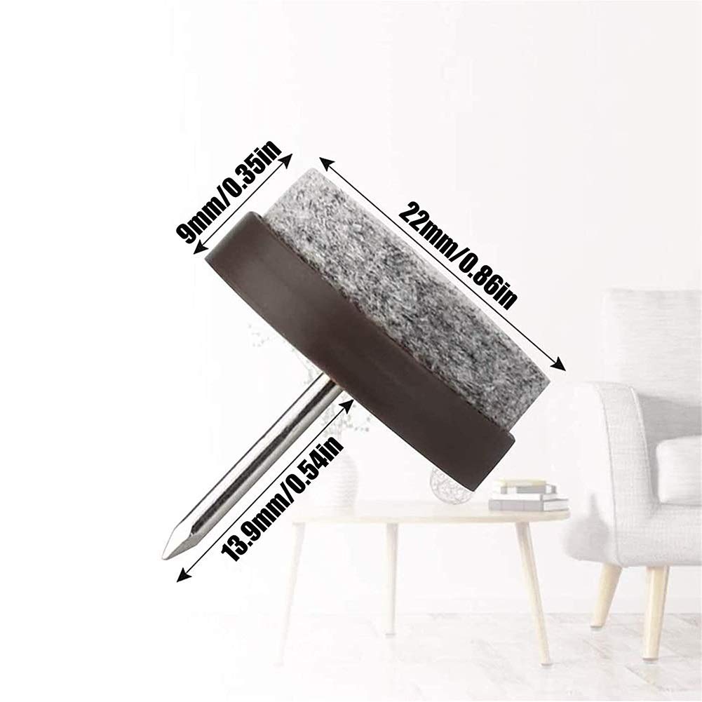 Paquete de 50 deslizadores redondos de fieltro con clavos, protectores gruesos para patas de muebles para sillas y mesas, reducen la fricción y protegen los suelos de madera, ideal para uso doméstico
