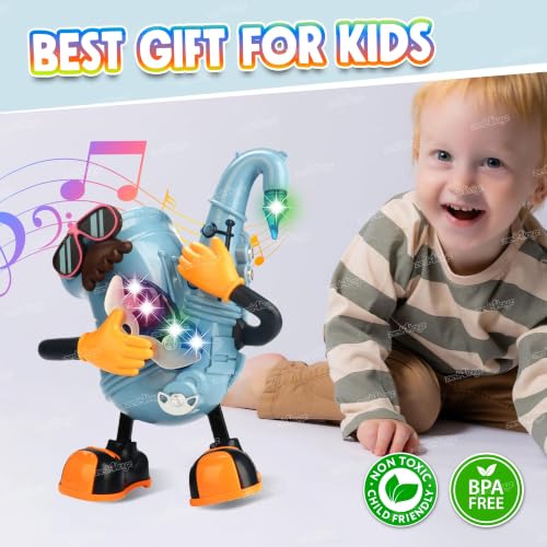 Image of Zest 4 Toyz Dancing Robot Toy for Kids with Colorful LED Light and Sound Toy Interactive Robot Electric Dance Toy Musical Toy for Kids Battery Operated Baby Toy Birthday Gift for Boys Girls
