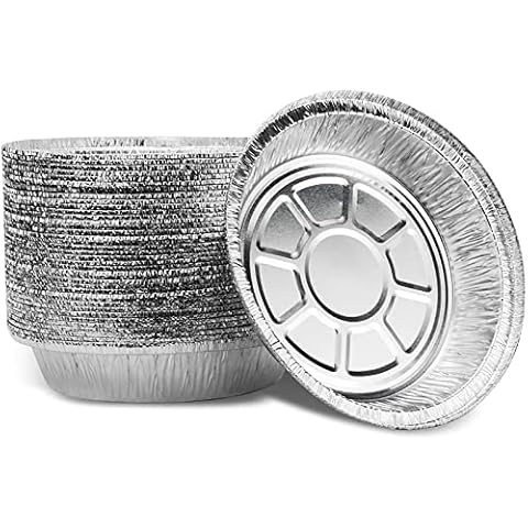 Angel's Peel Lounge 17,8 cm runde Aluminiumfolienpfanne, 50 Stück, robuste Backform, Einweg-Kuchenform, Aluminiumform zum Aufwärmen, Braten oder Kochen, gefrier- und ofenfest Cover
