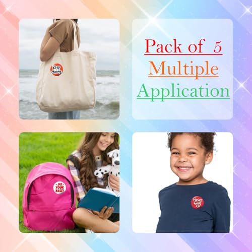 Image of Motivational Pins Badges 58mm Size | Round Button Badges | Inspirational Quotes | Return Gift | Event Badges | Kids Badges | Women brooches | Perfect for Backpacks