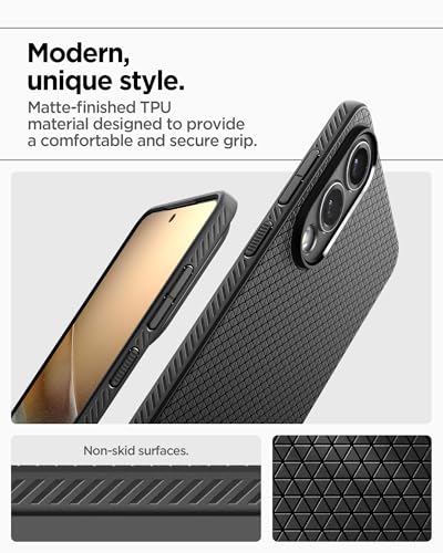 Image of Spigen for Galaxy S25 Edge Case, Liquid Air [No Magnet Ring] [Military-Grade Protection] - Matte Black