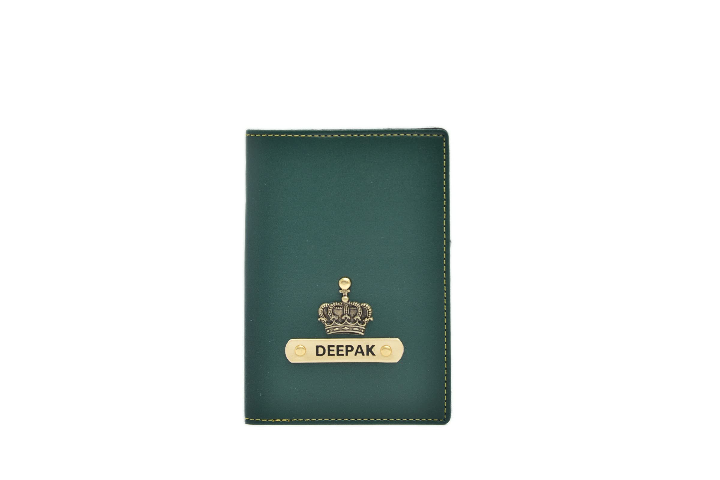 Vegan Leather customised Passport Cover with Name | Card Holder Travel Organizer | Gift for Men, Women, Unisex | Passport Holder with Name (Green)-image-17