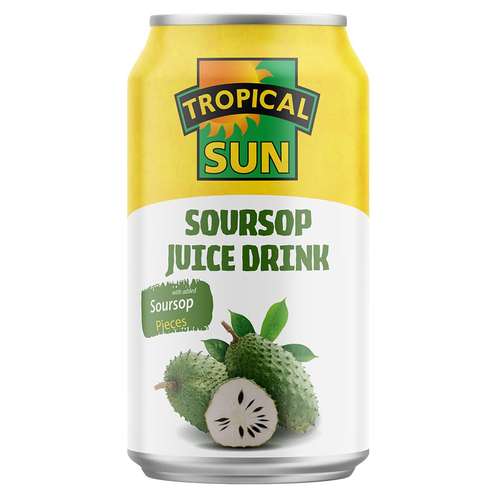 Tropical Sun Soursop Juice Drink With Added Soursop Pieces, 330ml (Pack of 12)