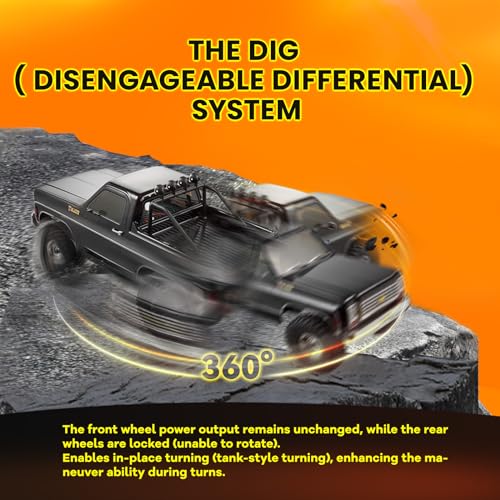 Image of FCX10S FMS 1 /10 K5 S RC Crawler Chevy Blazer Officially Licensed, RC Pick Up Truck & SUV, Remote Control Car with Two-Speed Switch for Adults (Orange)