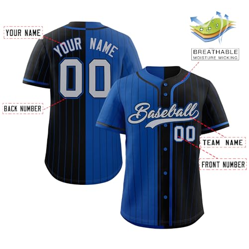 Custom Stripe Baseball Jersey Personalized Pinstripe Softball Shirt Stitched Name Number for Men Women Youth miniatura 2