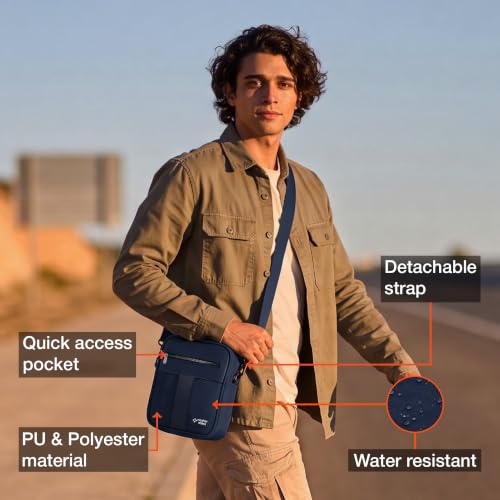 Image of Nasher Miles Premium Sling Bag | Crossbody Bag | PU & Polyester One Shoulder Bag| Multipurpose Travel Bag | Ideal for Daily Use, Office, Travel, Hiking