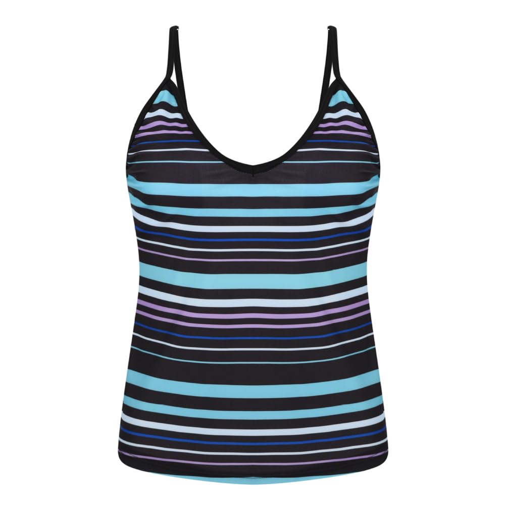 Costume da bagno da donna, due pezzi, tankini, top con pantaloncini, costume da bagno imbottito a vita bassa, costume da bagno sportivo, colore sfumato