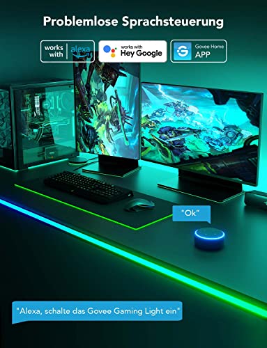 Govee RGBIC Neon LED Strip für Gaming Schreibtisch, 5M Gaming LED Streifen, Zuschneidbarer LED Streifen, Neon Schild Kompatibel zu Razer Chroma, 11 Musik, 64+ Szene, RGB APP-Steuerung 6