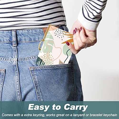 Image of Nipichsha Credit Card Holder, Small RFID Card Wallet for Women, Slim Leather Card Holder Wallet, Boho Leaves, 4.33 x 3.15 x 0.98 inches, Fashions