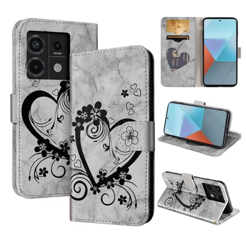 CASAFUNY Funda para Xiaomi Redmi Note 13 Pro 5G, Carcasa Protectora Libro Leather Redmi Note 13 Pro 5G Funda Flip Magnético Carcasa para Xiaomi Redmi Note 13 Pro 5G, Negro