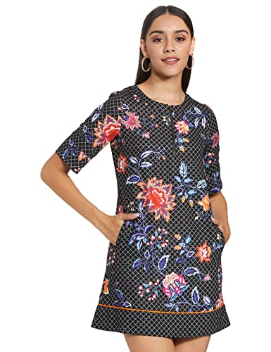 Image of RIVER Designer Printed Dress with Print Blocking