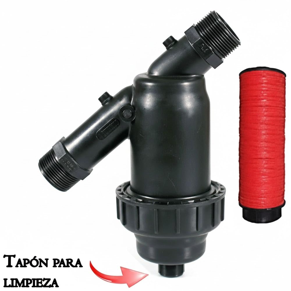 Suinga Filtro de Riego de Anillas | Utilizado en Instalaciones de Riego para Tuberias | Rosca Macho para Riego Agricola | Acoplamiento Directo a Tuberia (1 1/4'' (Tapón de Drenaje))
