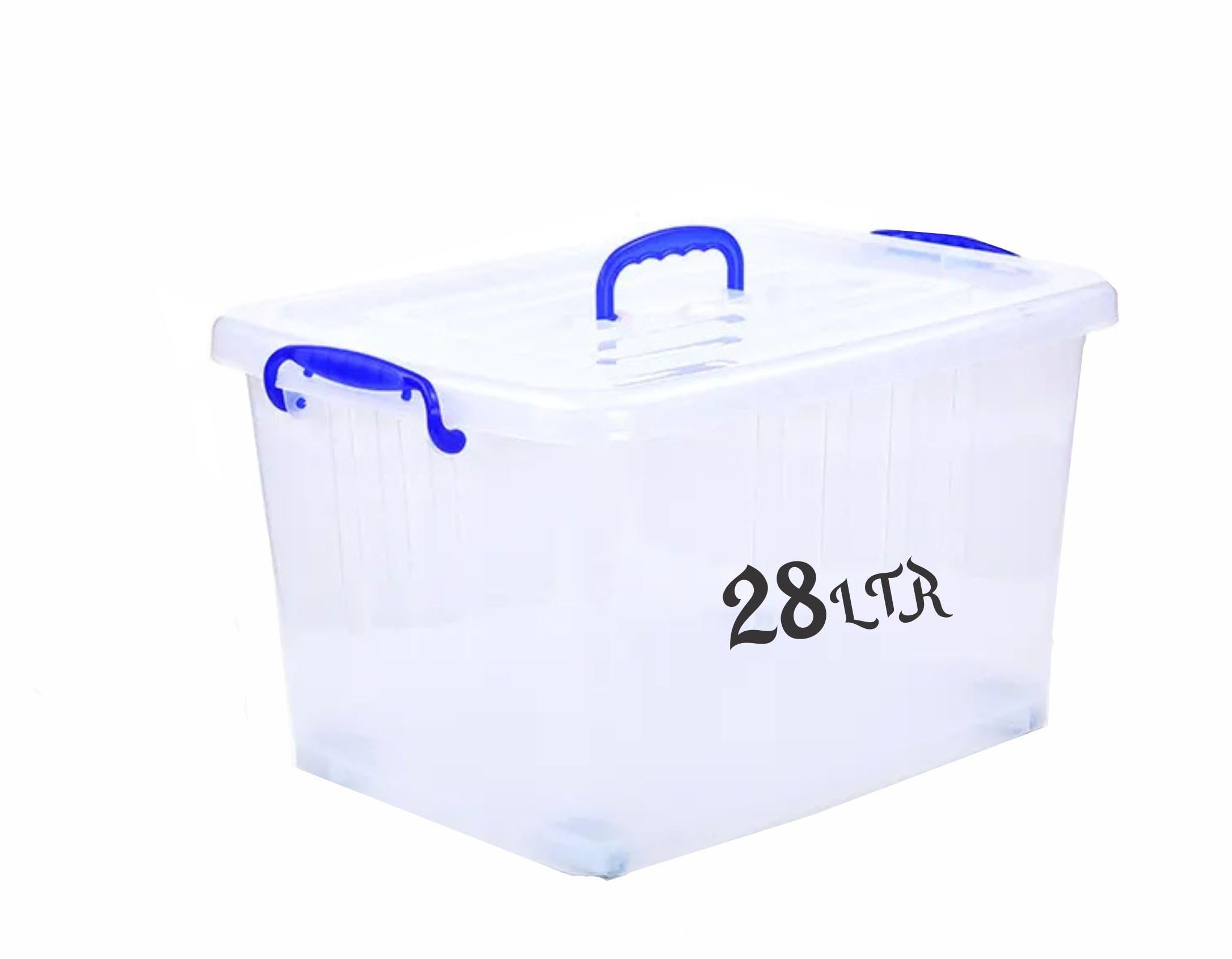 SelectoBesto Plastic Storage Box With Lid 28 LTR With Wheel Semi Clear | For Clothes, Toys, Books, Snacks, Shoes and Grocery Storage Box. (28 LTR)