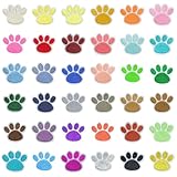 aninako ワッペン 人気セット アイロン貼り付け 縫い付け 刺繍大容量 可愛いアップリケ 刺繍ワッペン 手芸用 男の子 女の子 複数の刺繍オプション かわいい おしゃれ 入園 入学 幼稚園 保育園 小学校 大人用 (刺繍ワッペンシール36枚【犬の足跡】)