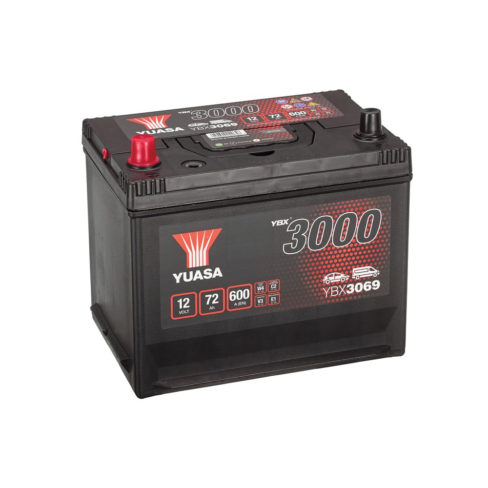 Yuasa YBX3069 12V 72Ah 600CCA Sealed Maintenance Free High Performance Car Battery