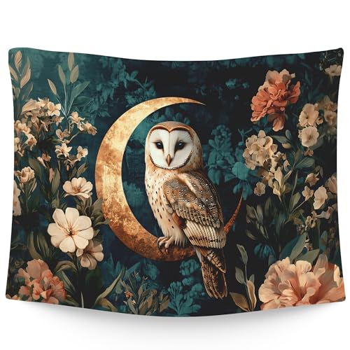WAITPI Vintage Owl Moon Floral...