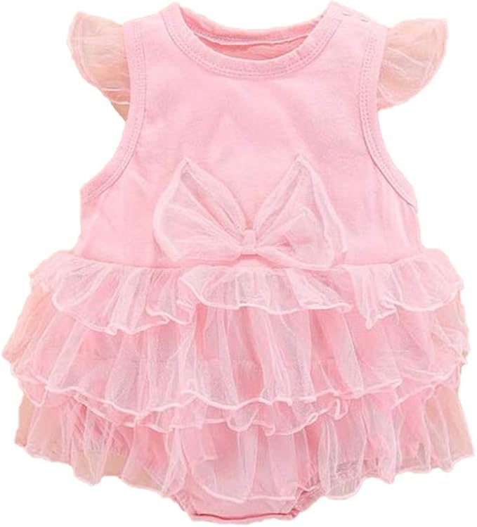 Amazon Co Jp ワンピース ドレス 新生児 赤ちゃん ベビー服 カバーオール 女の子 60 70 80 ピンク 80 服 ファッション小物