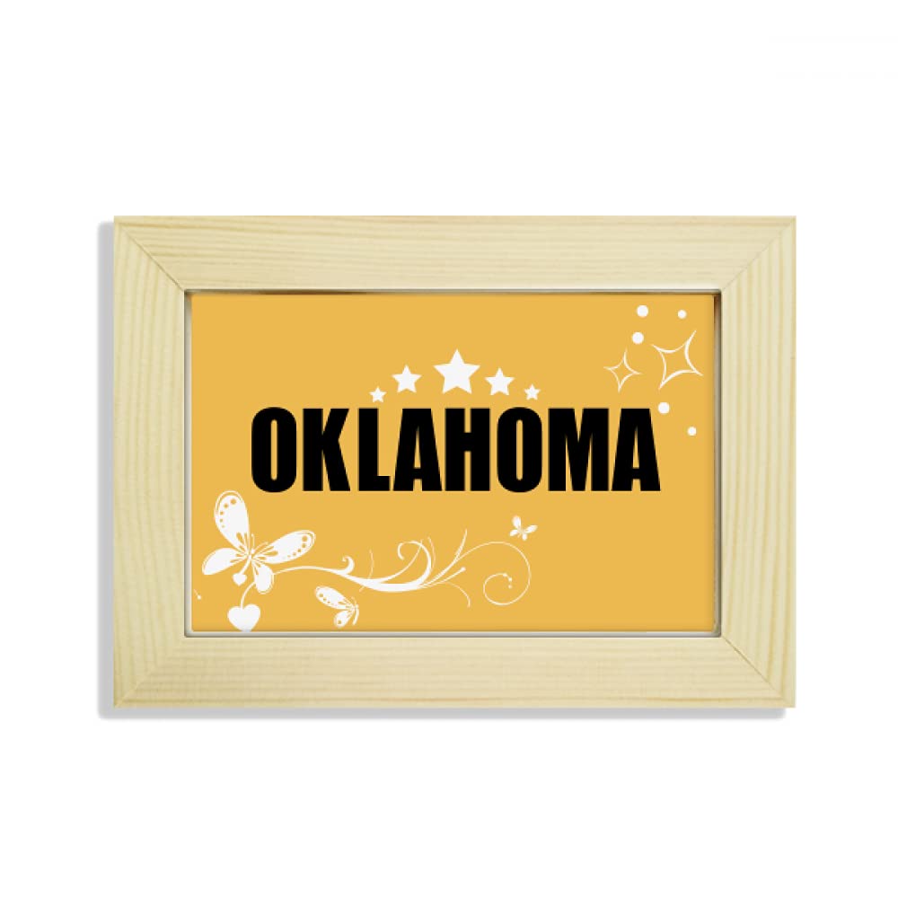 Cuadro de flores con marco de madera Oklahoma para decoración de escritorio