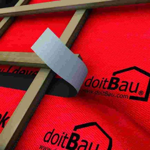 doitBau deflexx plus – Cinta adhesiva resistente de 25 m x 60 mm, 1 unidad, color negro, resistente a la rotura para barrera de vapor, resistente a los rayos UV y hermética
