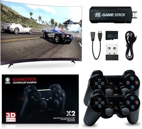 Consola Retro 40000 Juegos Integrados 128 GB - Emuladores de Consolas de los 90 y 00: PS1, PSP, MegaD, N64, SuperN, GameB, Master System, MAME, Arcade, Neog, etc. - Gamestick HDMI Compatible con 4K