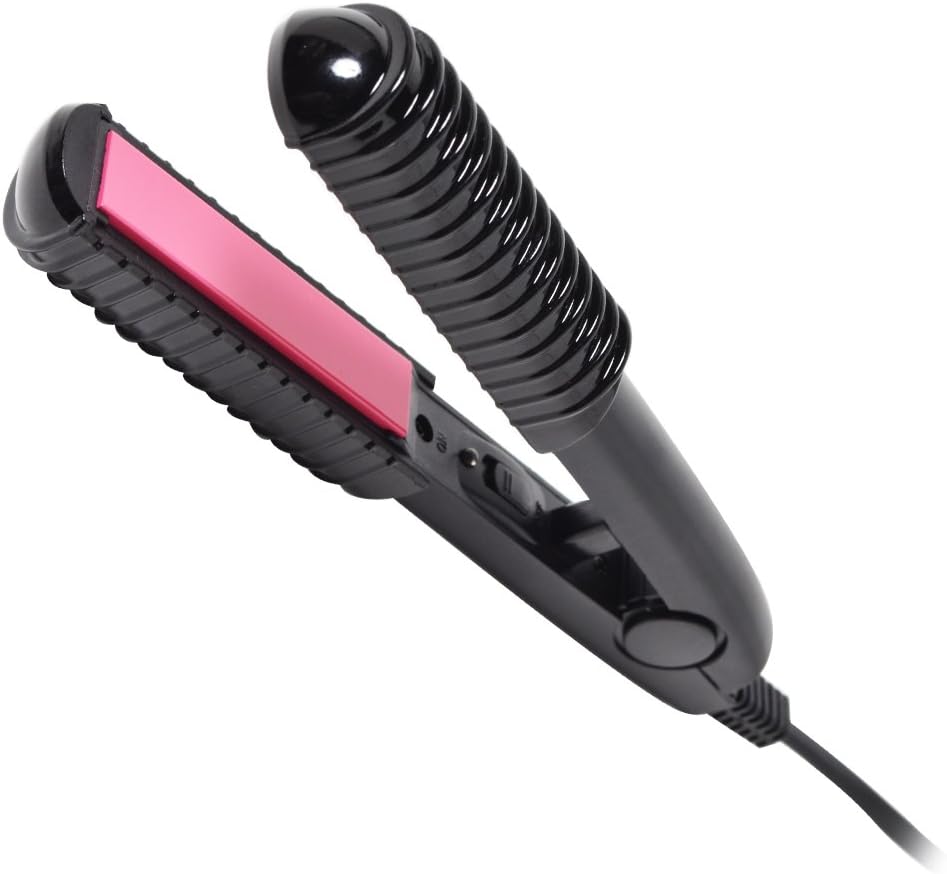 SunRuck Mini Hair Iron Straight & Curl 2way Overseas Corresponding 392 Degrees Fahrenheit Private Porch, Black