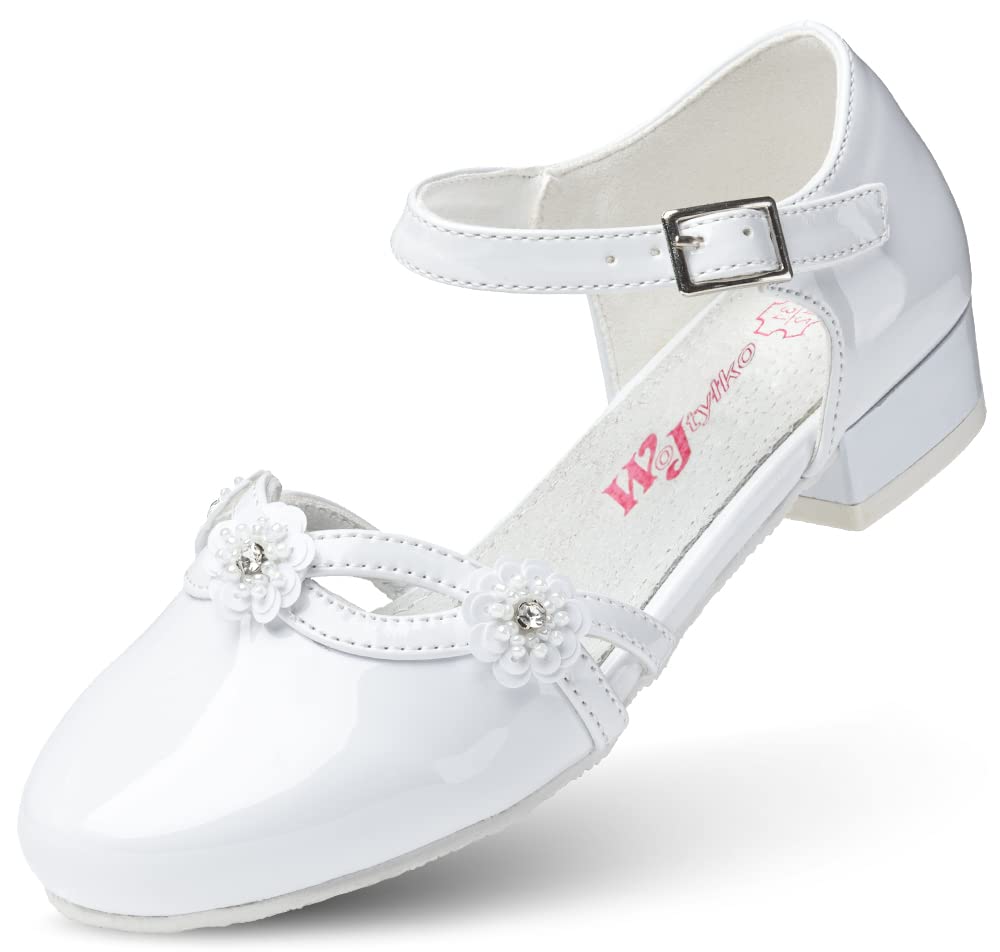 WK Mary Jane Ballerina Schuhe für Mädchen geschlossen niedriger Absatz Leder Innensohle
