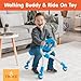 YBIKE Pewi Walking Ride On Toy - from Baby Walker to Toddler Ride On for Ages 9 Months to 3 Years Old, YPIW3, Blue