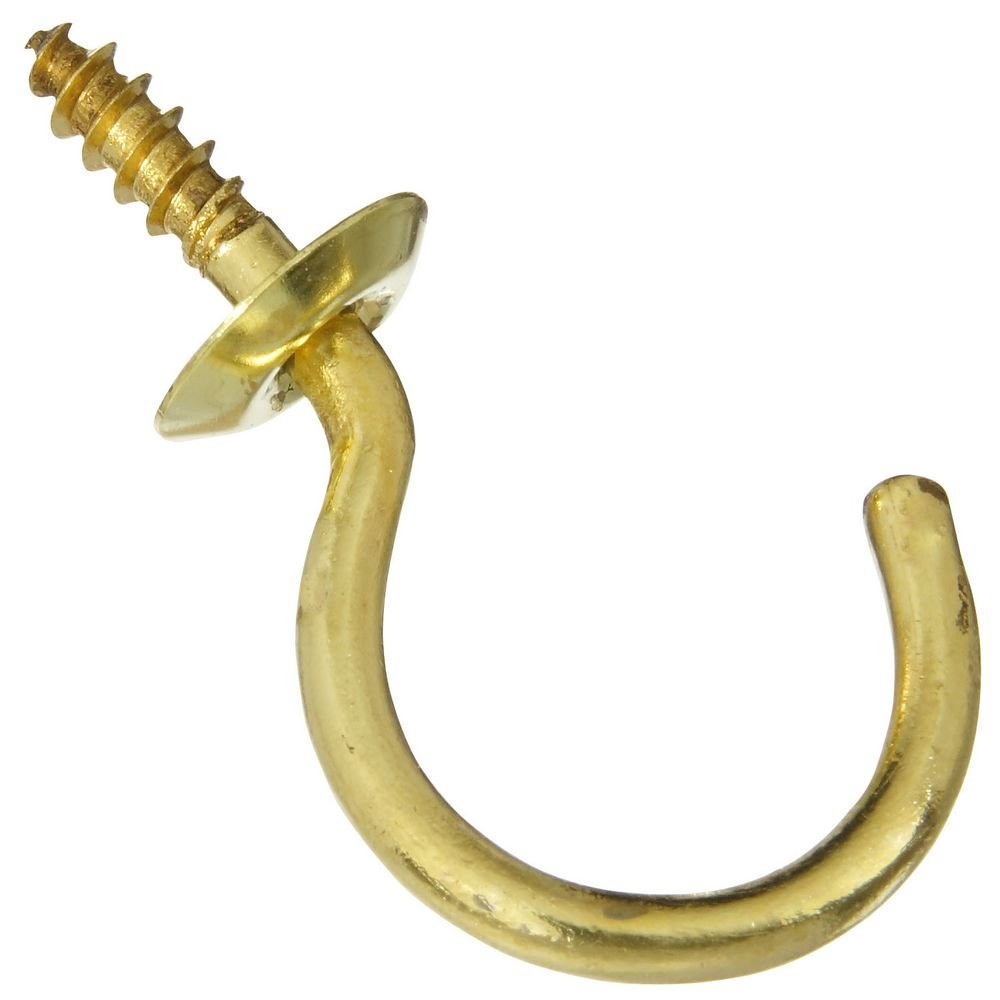 National HardwareN119-701 V2021 Cup Hooks in Solid Brass, 2 pack