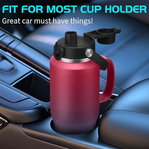 Image of Insulated Water Bottle 32 OZ - with Straw & Pop-up Spout Lid, Keep Cold-48H Hot-12H, Stainless-Steel with handle for Women Men, Metal Flask Water Bottle Fits in Cup Holder