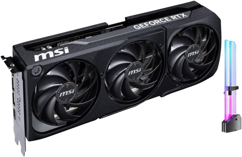 msi GeForce RTX 5070 Ti Shadow 3X OC Graphics Card, 16GB GDDR7, 28 Gbps, 256-bit, 1406 AI Tops, DLSS 4, AI Content Creation, Local LLM Inference, DP 2.1b x3, HDMI 2.1b, with GPU Holder
