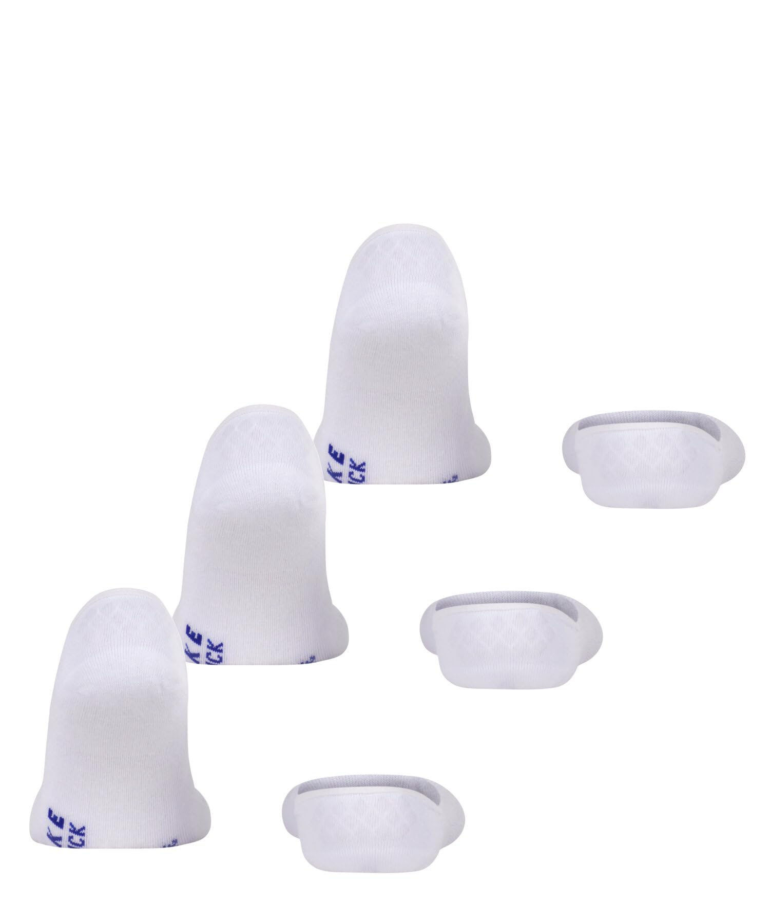 FALKE Uniseks Stopki Cool Kick Invisible Multipack U In Oddychający I Szybkoschnący niewidoczne jednokolorowe 3 Pak, Biały White 2000, 44-45