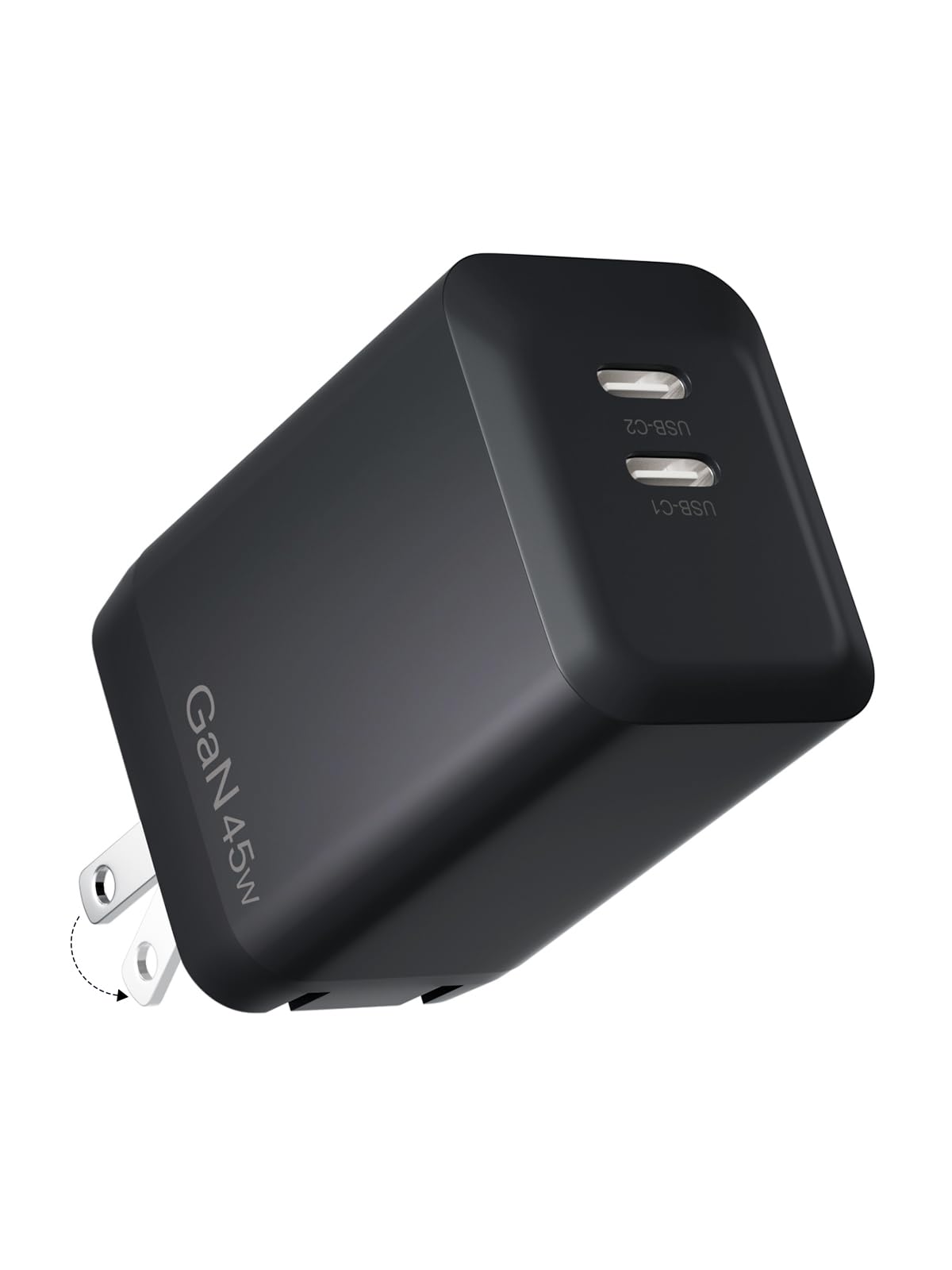 45W USB-C Charger Foldable Compact GaN PPS Super Fast Dual USB C Wall Charger Block - for Samsung Galaxy S23/S22/S21/S20 Series,Compatible with Samsung & Other USB-C Devices