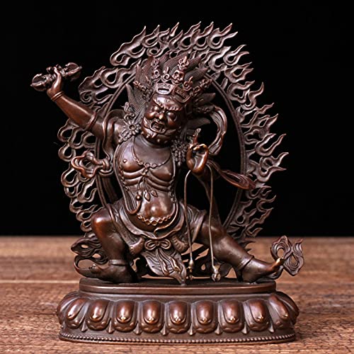 仏像【蔵王権現立像】忿怒形 真鍮製 チベット仏教 置物 神像 美術品 銅製 仏壇仏像 祈る 厄除け 風水 魔除け 開運 運気向上(Size:高さ7.5 x幅5.7 x奥行3 cm)