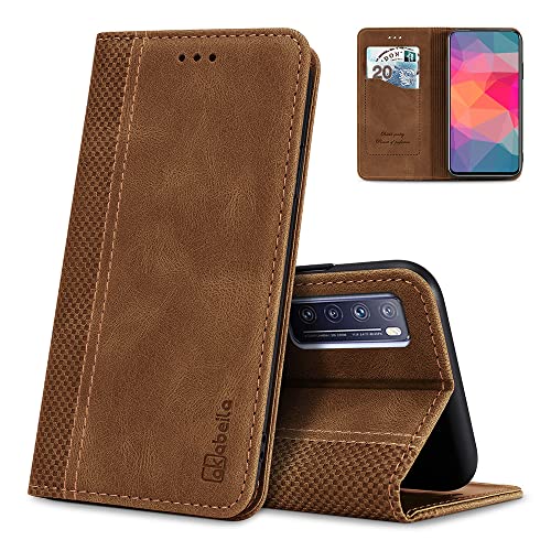 AKABEILA Cover per Honor 5X/Huawei 7 Mini Pelle Custodia per Honor 5X/Huawei 7 Mini Cover Flip Portafoglio Magnetica Stand Covers Frosted Porta Telefono Marrone chiaro