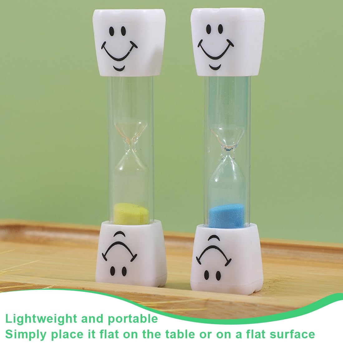 Reccisokz 2 Pieces Toothbrush Timer for Kids Smiley Face hourglass, Toothbrush Sand Timer - Image 4