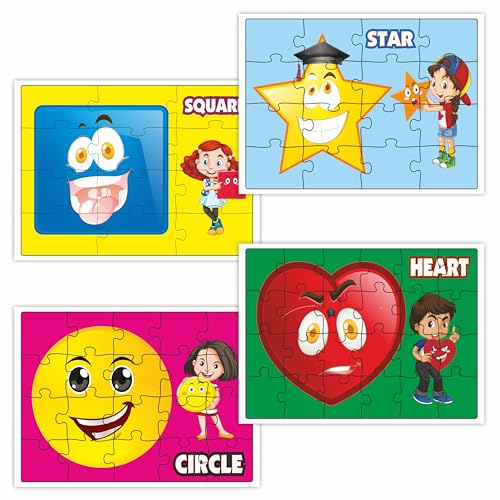 Image of Ankit Toys & Games Fix 'n' Learn Shapes Jigsaw Puzzle for Kids | Educational and Learning Toy for Kids Age 3 and Above | Boost Memory Skills | 72 Pieces Shapes Puzzles (Set of 4 Puzzles in Box)