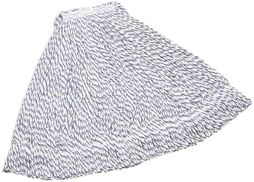 Image of Rubbermaid Commercial Products Web Foot Finish Wet Mop Head Replacement, 24-Ounce Capacity, 1-in Headband, White, Heavy Duty Industrial Wet Mop for Floor Cleaning