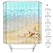 Produktbild MIN-XL Duschvorhang Anti-Schimmel Textil Waschbar Anti-Bakteriel Badvorhänge 3D Wasserdicht Duschvorhänge mit 12 Edelstahl Duschvorhangringe für Badezimmer, 180 x 180 cm