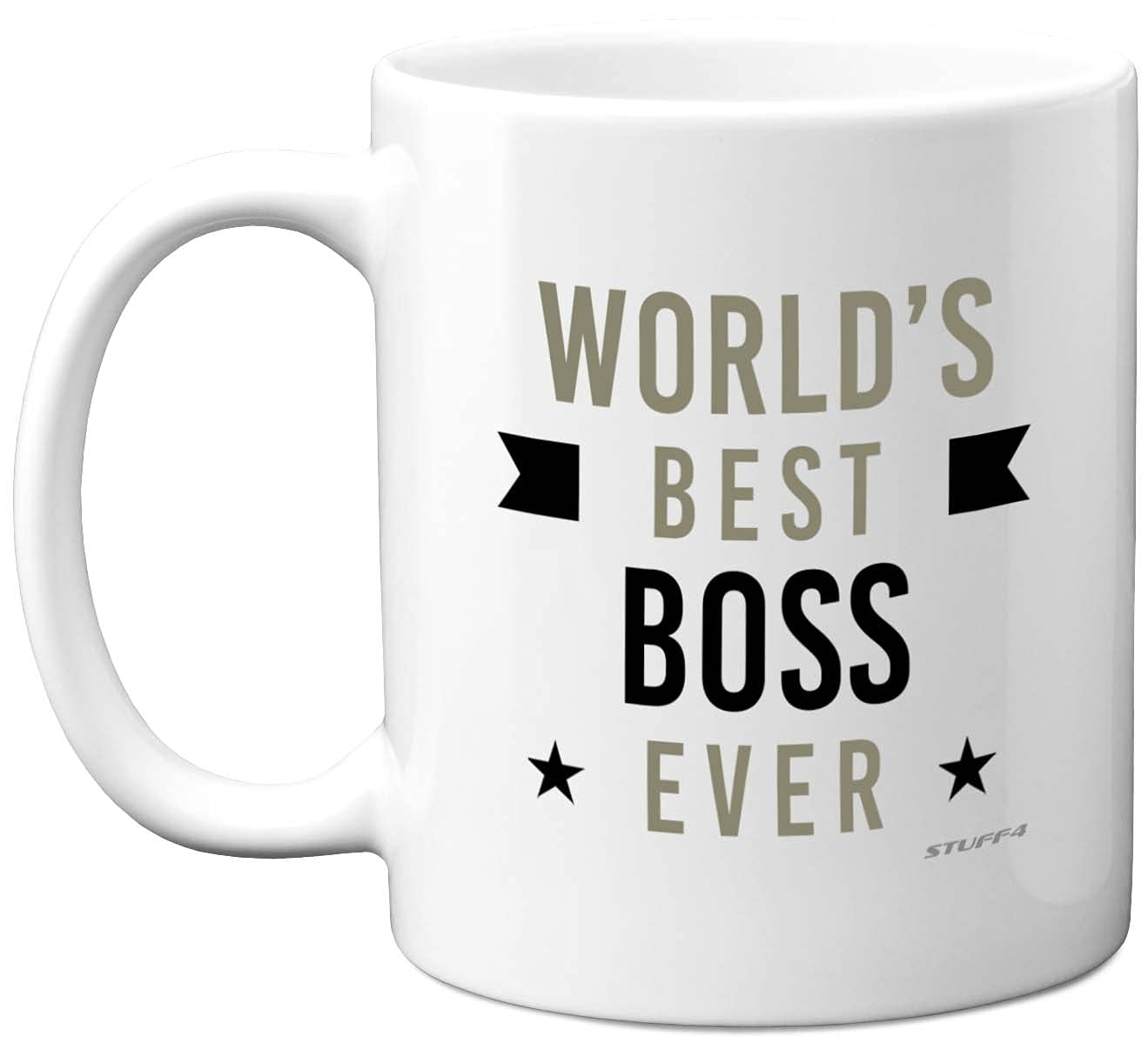 World's Best Boss Ever Mug - Novelty Gift for The Office, Present for Boss, New Job, Good Luck, Leaving - 11oz Ceramic Coffee Mug, Dishwasher Microwave Safe