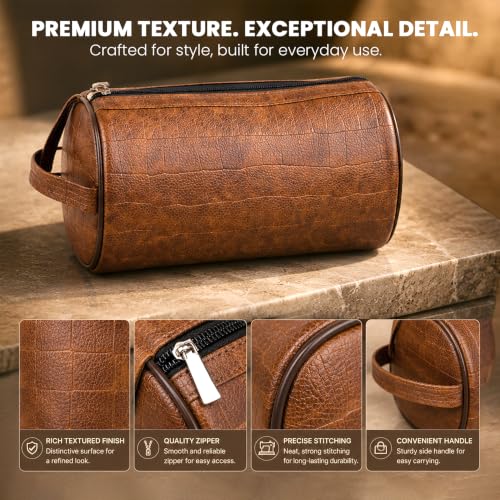 Image of SNDIA PU Leather Toiletry Travel Bags for Men