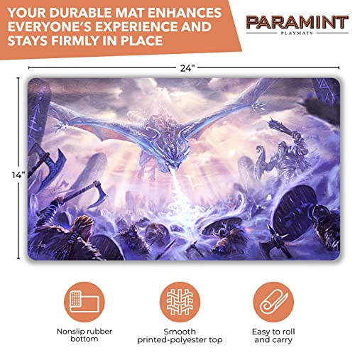 Paramint Ice Dragon (Stitched) - Mtg Playmat By Asur Misoa - Compatible For Magic The Gathering Playmat - Play Mtg, Yugioh, Tcg - Original Play Mat Art Designs & Accessories #TOP1