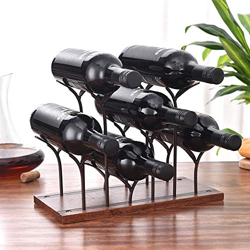 Soporte para botellas de vino metal marrón 25x34x16cm miniatura 2