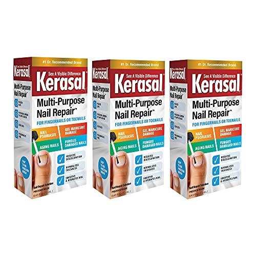 Kerasal Multi-Purpose Nail Repair, Nail Solution for Discolored and Damaged Nails, 0.43 fl oz (3 Pack)