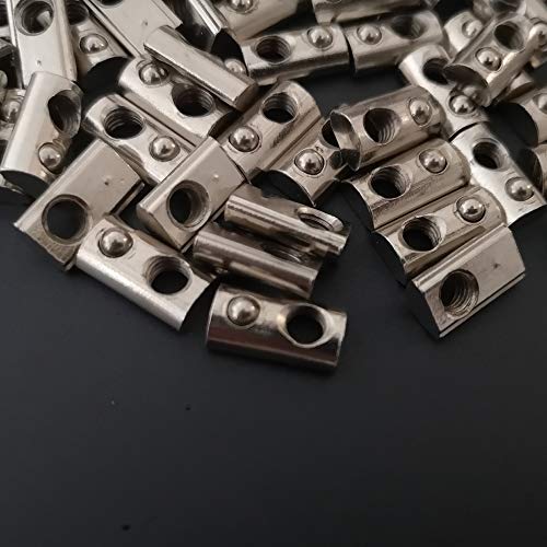 100-pack 2020 2040 2060 roll in spring loaded t nut m5 for 20x20 20 series aluminum extrusions 6mm slot aluminum profile accessories m5