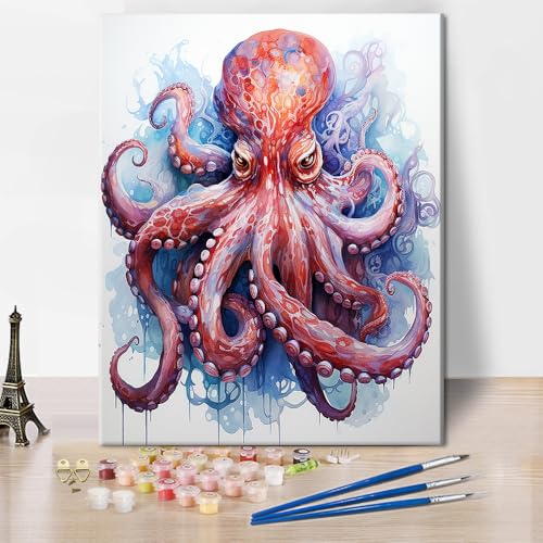TUMOVO Octopus Paint by Numbers Sea Animals Paints by Number Kit ...