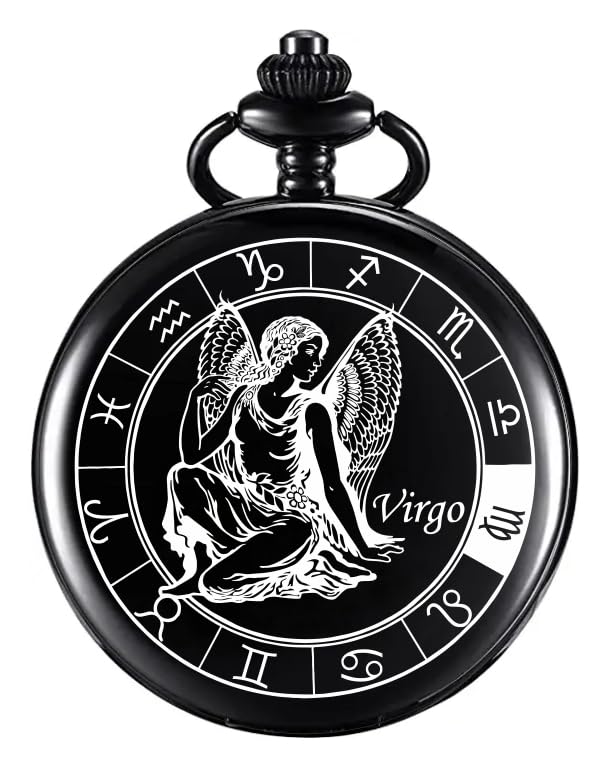 Zodiac Sign Pocket Watch Bike Key Chain with Key Ring Men & Woman Gift Key Chain-picture-20
