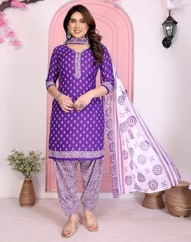 Image of Yashika Unstiched Crepe dress materials | Crepe Salwar Suit for women with dupatta | suit material for women unstitched